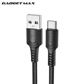 GADGET MAX - GX29 Woven Series USB To Type-C Fast Charging Data Cable (3A) - Black